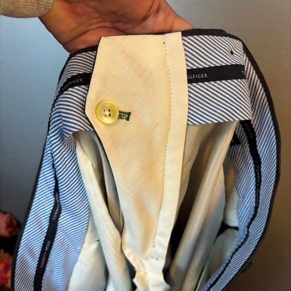 Men's Tommy Hilfiger Striped Wool Dress Pants Slacks 36 x 34 Career Wear - Picture 7 of 9